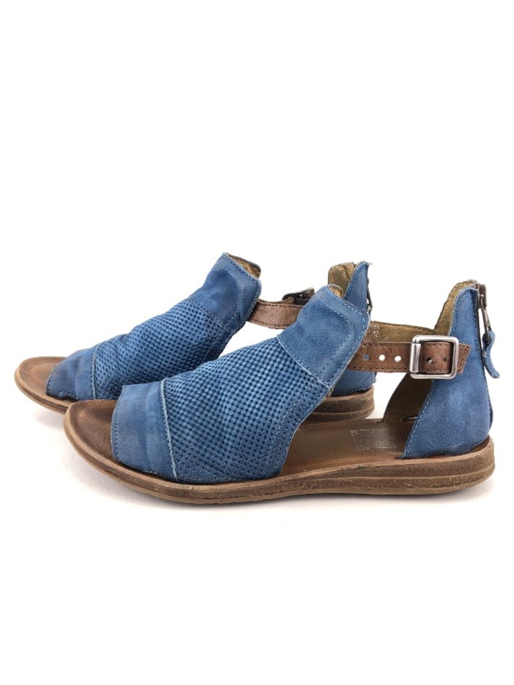 Miz Mooz Fiona Blue Leather Sandals - Picture 2 of 14